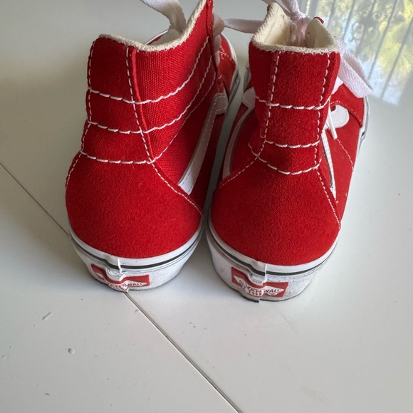 Women Red High Top Vans - Picture 8 of 13